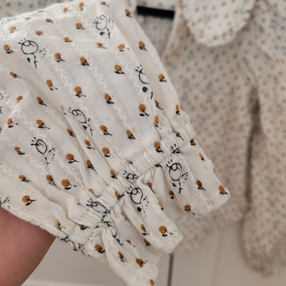 Anthropologie Pilcro Keira Collared Button-Front Blouse Long Sleeves XS Oranges - Picture 3 of 10